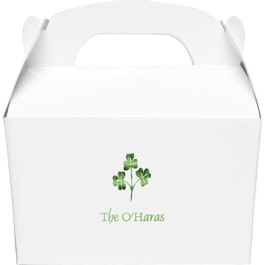 Three Clovers Gable Favor Boxes